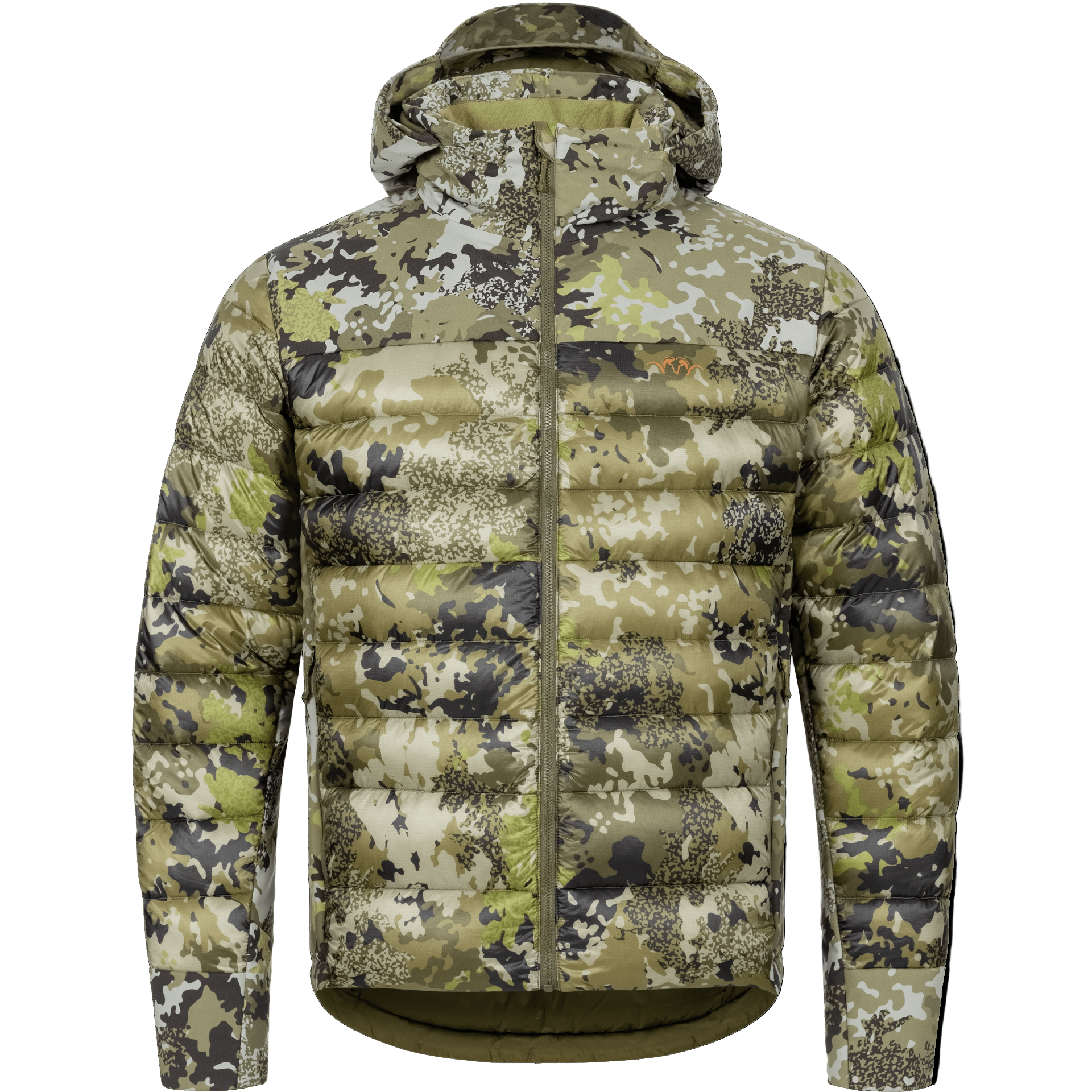 Down filled camo print jacket warm coat