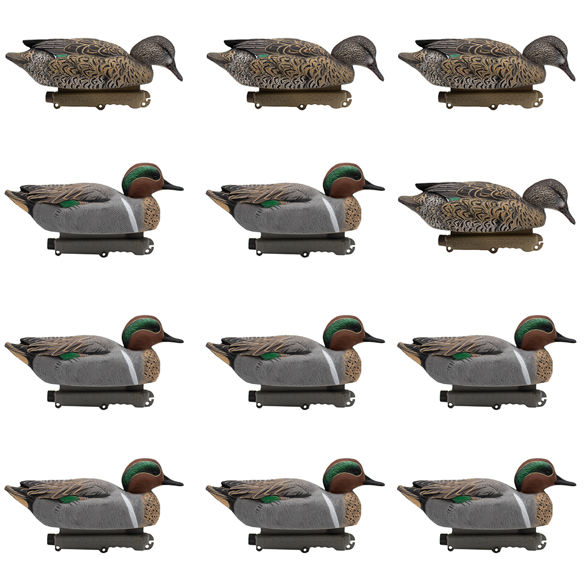 High Definition Greenwing Teal Floaters - 12 Pack